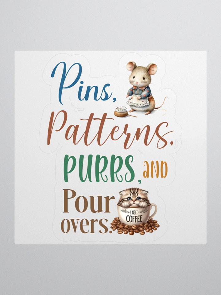 Whimsical Pins Patterns Purrs Kiss Cut Stickers Set product image (3)