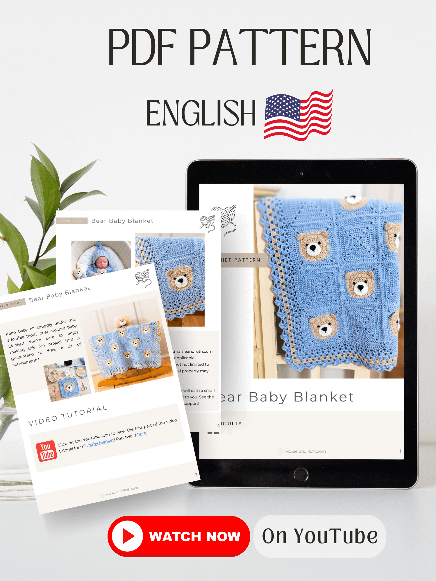 Crochet Pattern: Teddy Bear Blanket product image (2)