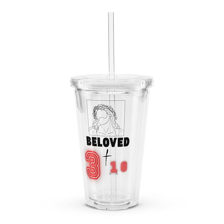Beloved 3:16 Double Wall Clear Plastic Tumbler product image (1)