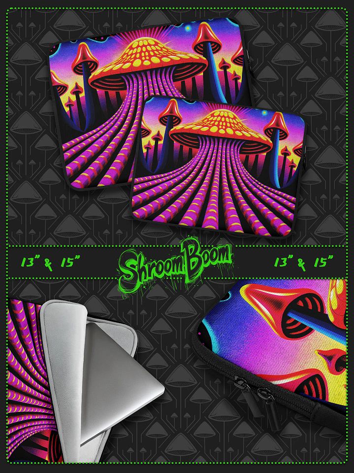 SHROOMBOOM Psychedelic Laptop Sleeve – Surreal Art Case for 13”/15” Laptops - #LTS6 product image (1)