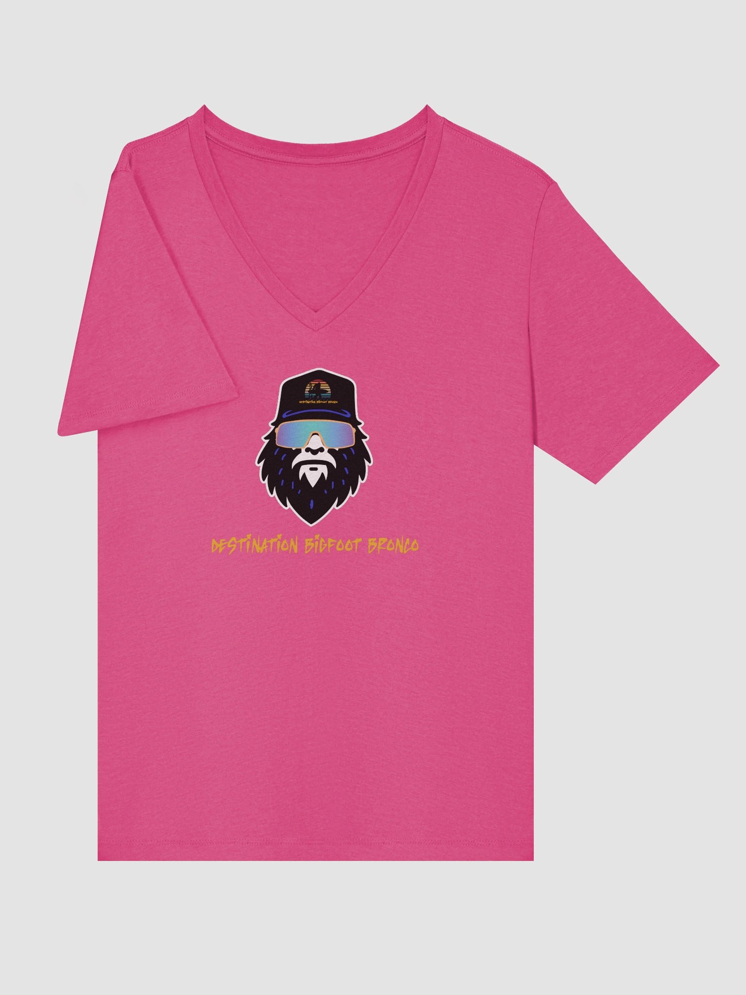 Destination Bigfoot Bronco Bigfoot Logo Bella+Canvas Women's Relaxed V-Neck T-Shirt (Berry) product image (5)