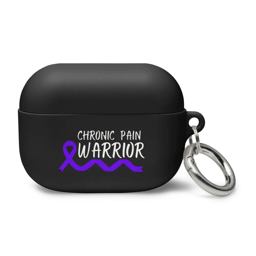 Chronic Pain Warrior Bottom Ribbon Airpods Case - White Print product image (1)