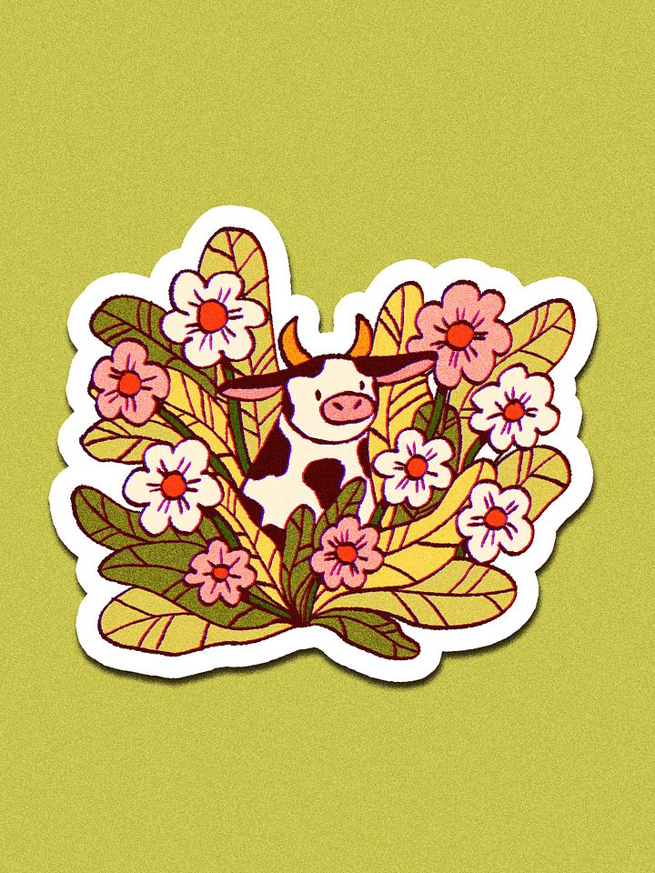 Flower Cow Sticker product image (1)