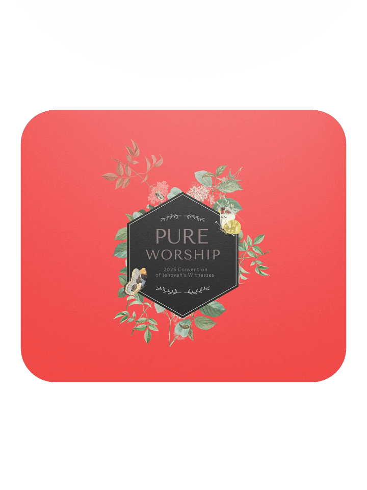 "Pure Worship" 2025 Convention | Coral Red Botanical Mouse Pad product image (1)