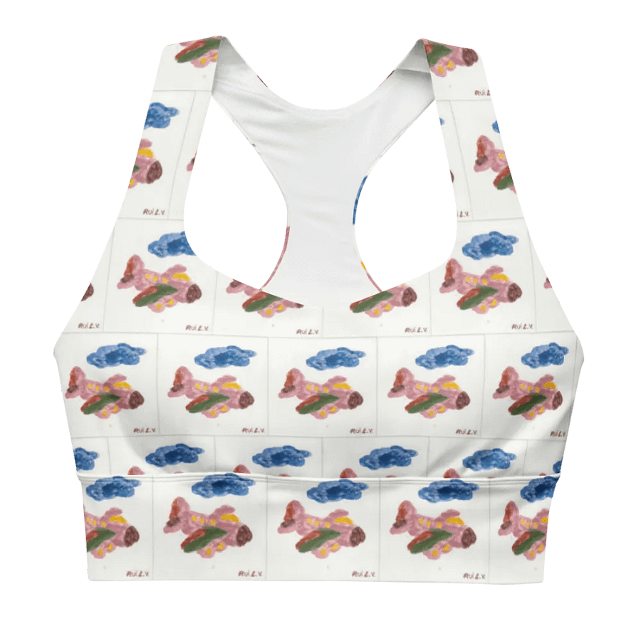 Kid Airplane (All-Over Print Longline Sports Bra) product image (4)