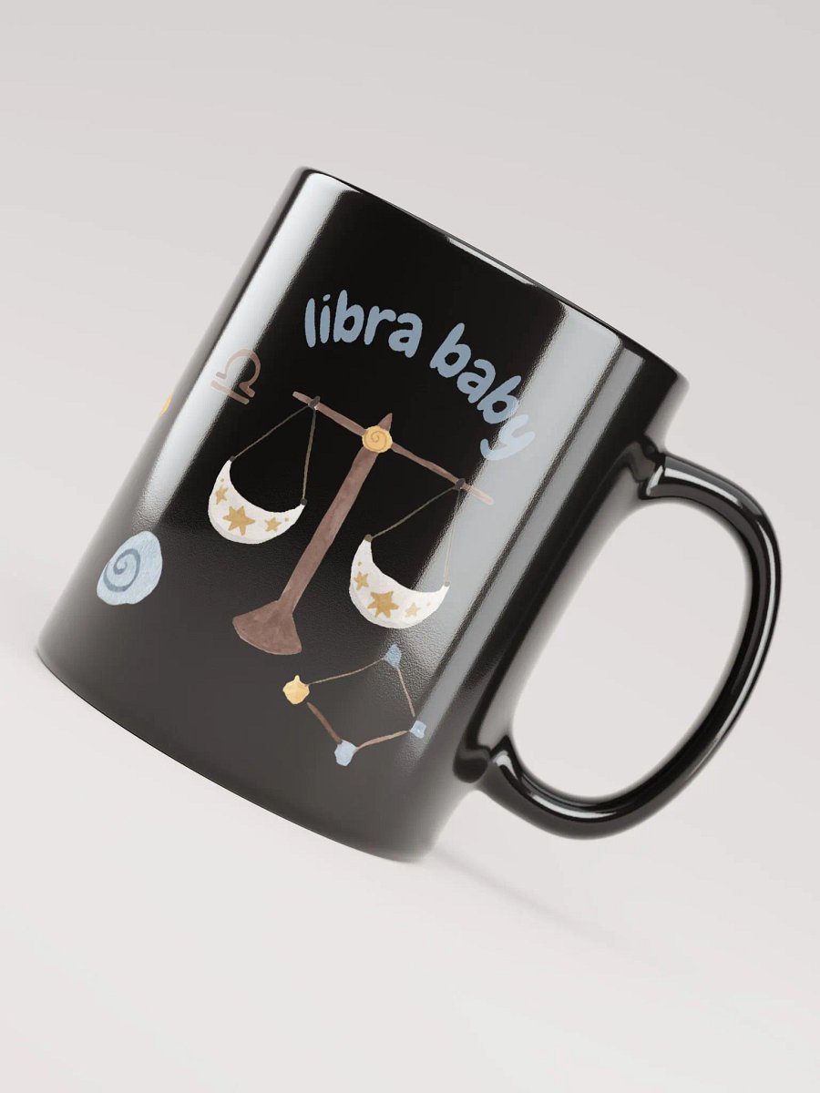 Libra Baby September 23 – October 23 BLACK GLOSSY MUG Baby Gift, New Baby Gift, Fun Astrology Gift product image (7)