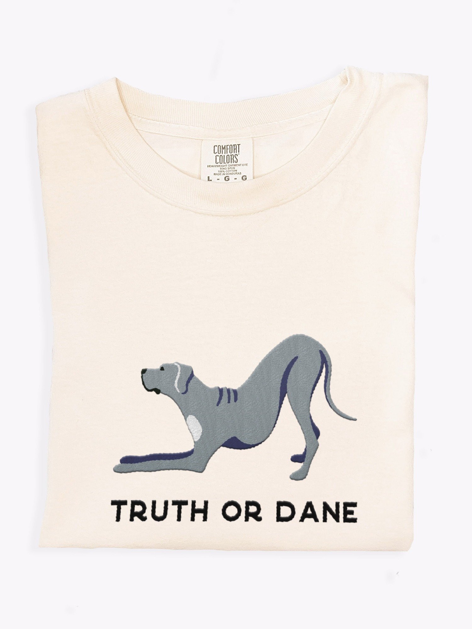Truth or Dane T-Shirt(Embroidered) of a Great Dane(Blue) product image (1)