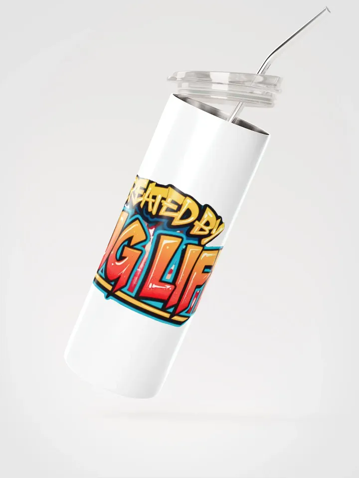 20oz Skinny Stainless Steel Tumbler with Lid and Straw product image (2)