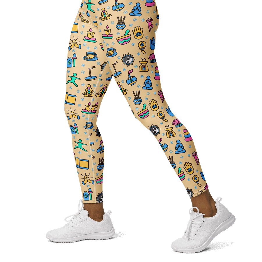 Serenity Flow High-Waisted Leggings - Yoga and Wellness Pattern Activewear product image (3)