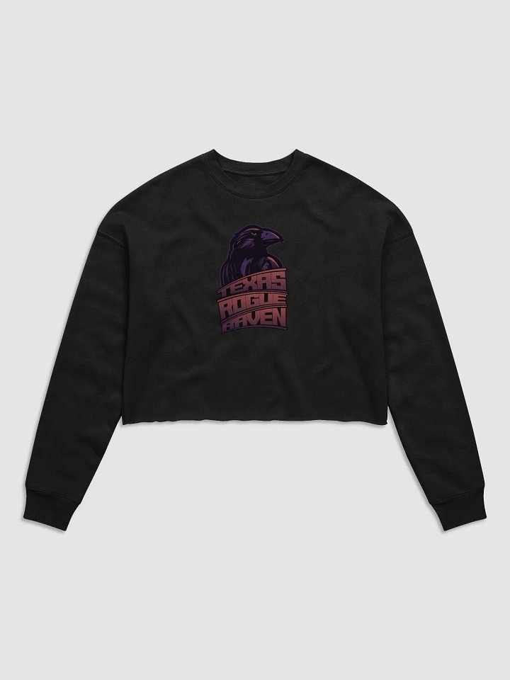 Edgy Rogue Raven Emblem Crop Sweatshirt product image (5)