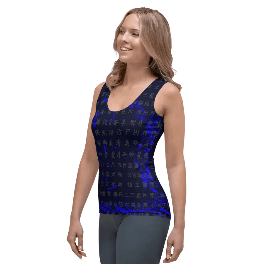 Customizable Chinese Characters - Blue Swirls | All-Over Print Tank Top product image (3)