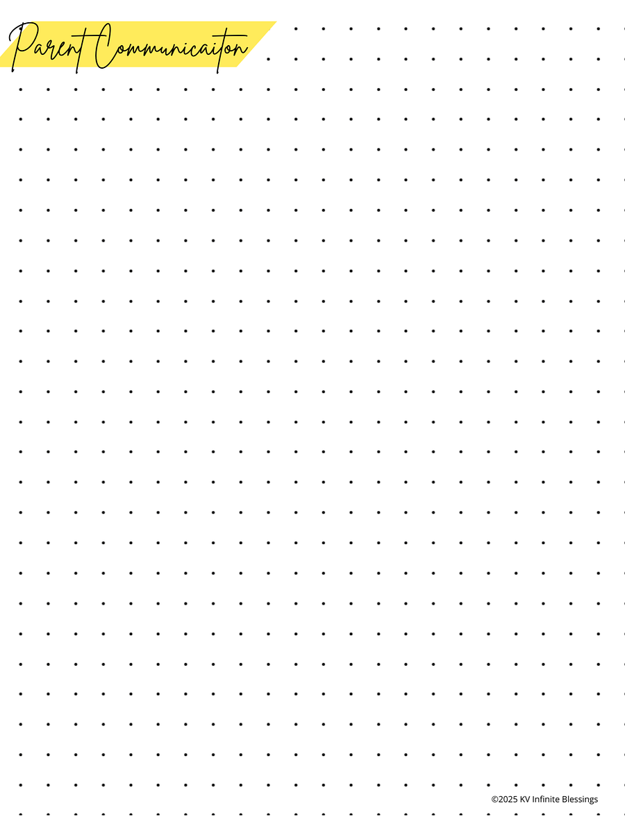 Parent Communication & Contact Log | Digital & Printable Bullet Journal Layout product image (6)