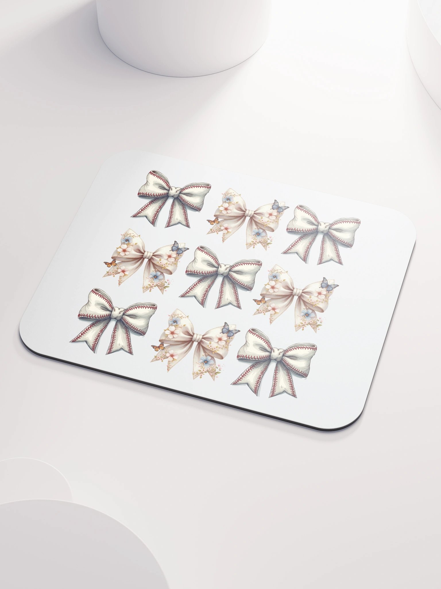 Spring Bows Baseball Floral Fantasy Mouse Pad product image (3)