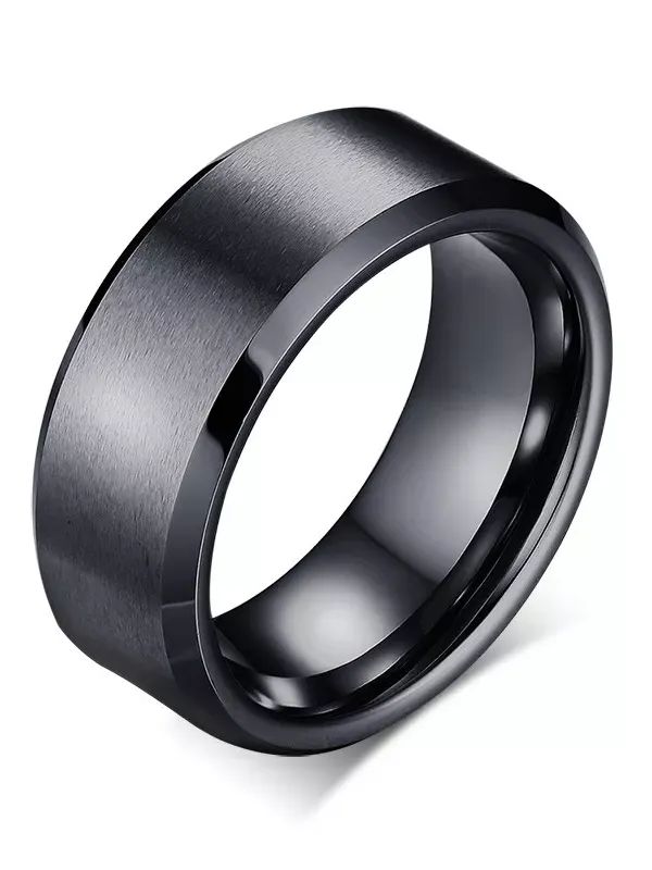 Men Black Stainless Steel Filled Ring Wedding Lover Couple Rings For Women GIFT product image (4)