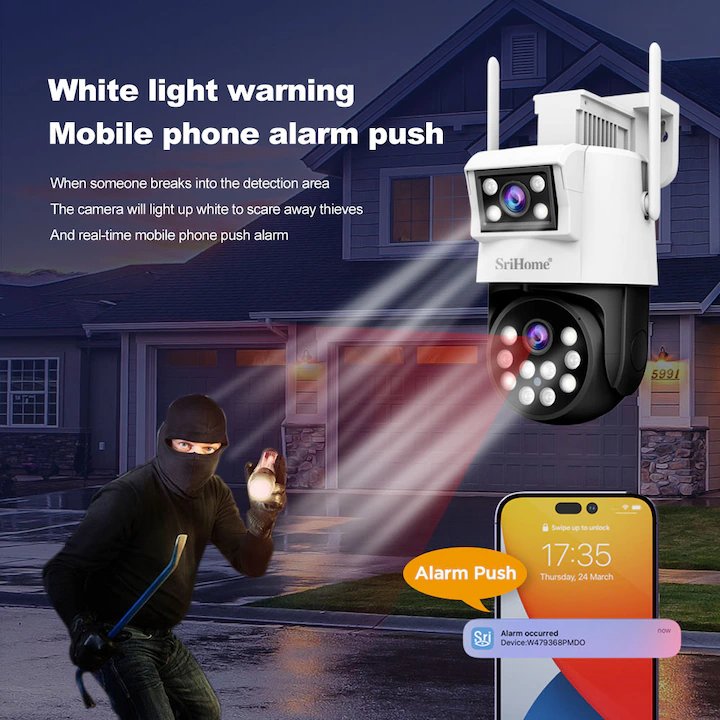 Camera de supraveghere 9MP WIFI Sricam SH048 Plus SriHome, Exterior, UltraHD 4K product image (4)