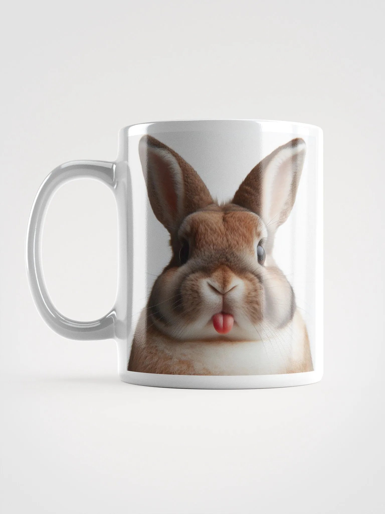 Rude Rabbit #Humorous Glossy Mug - White product image (6)