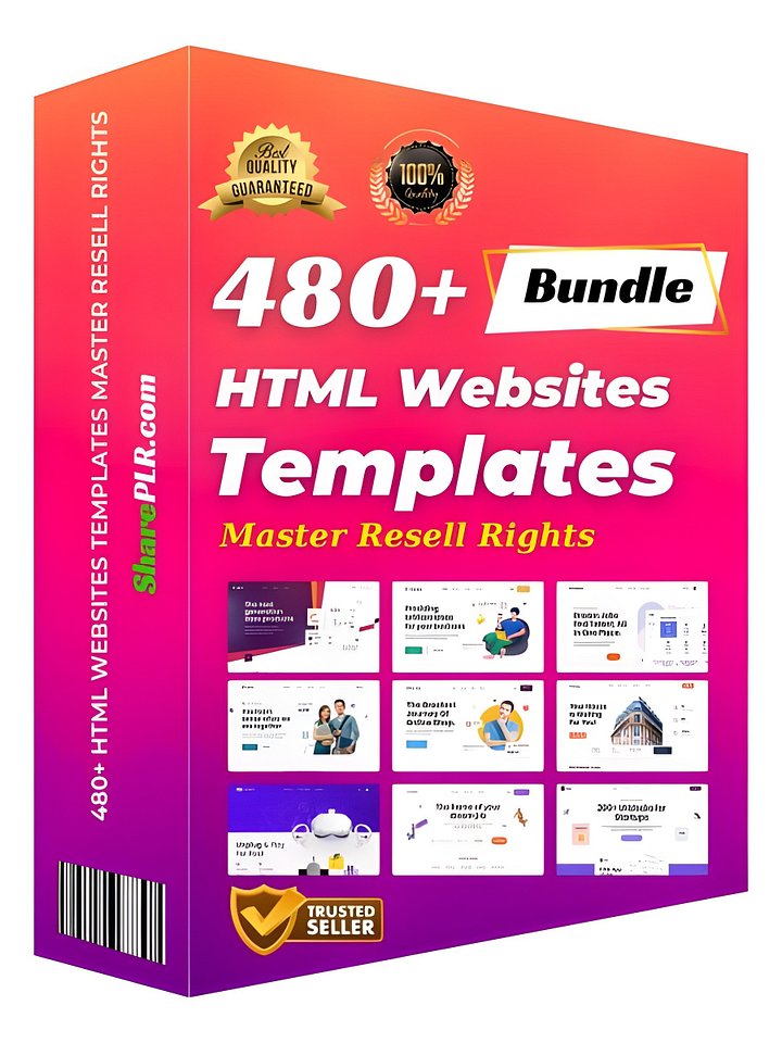 480+ HTML Websites Templates Master Resell Rights Bundle product image (1)