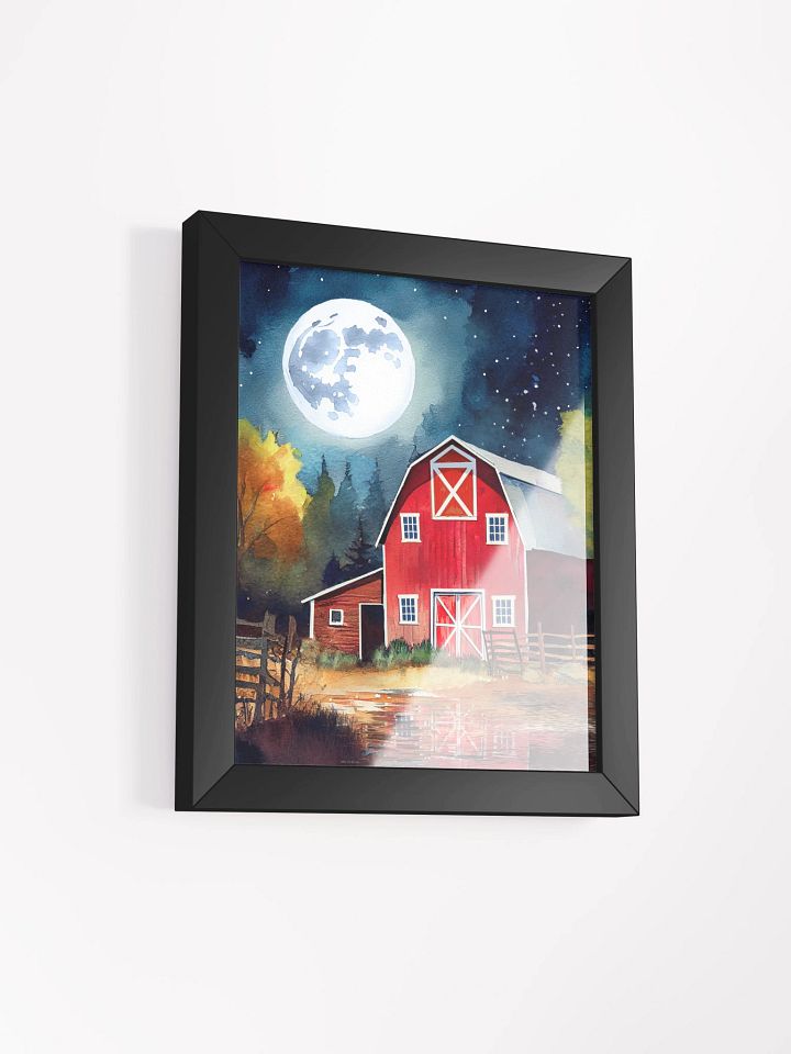 Old Red Barn under Full Moon Studio Framed Print product image (25)
