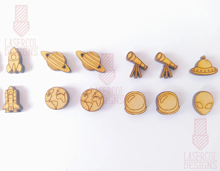 Space Cut Outs and Stud Earrings - Laser Cut Files product image (7)