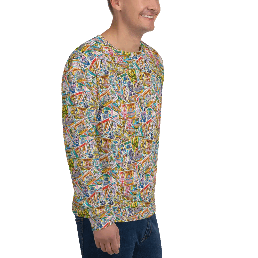 Jugoslovenski inflatorni dinar 1993 (Kolaž/mozaik) All-Over Print Recycled Unisex Sweatshirt product image (5)