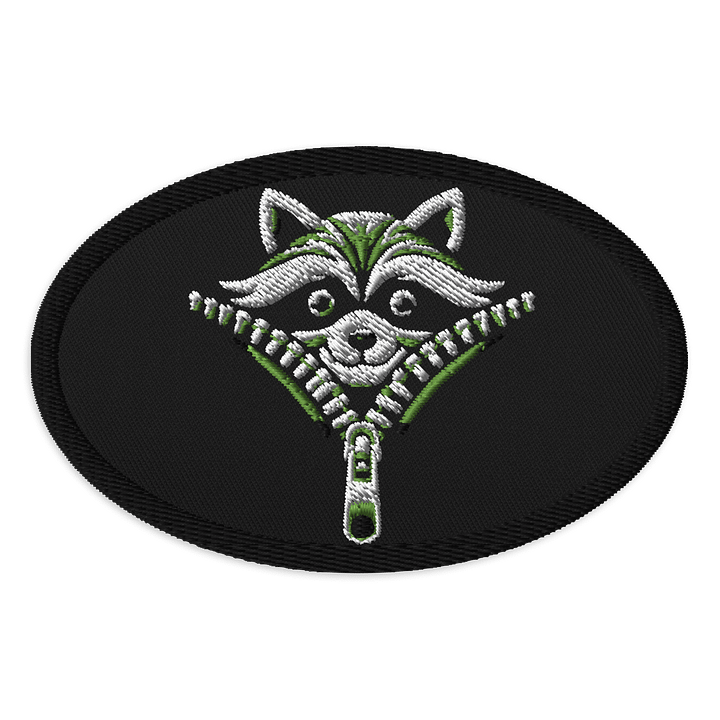 Zipper Raccoon Embroidered Patch product image (1)