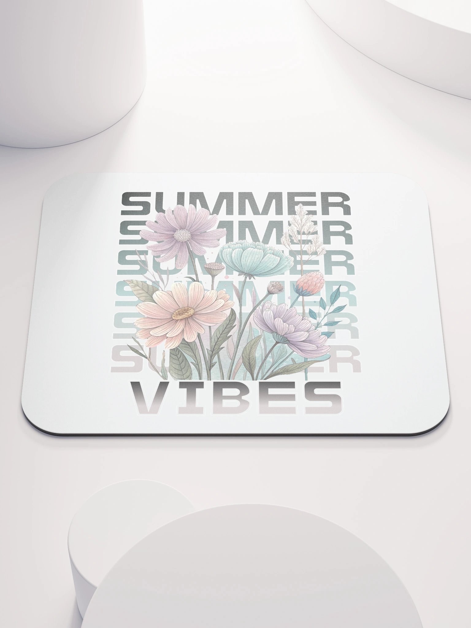 Summer Vibes Boho Flowers Floral Mouse Pad product image (1)