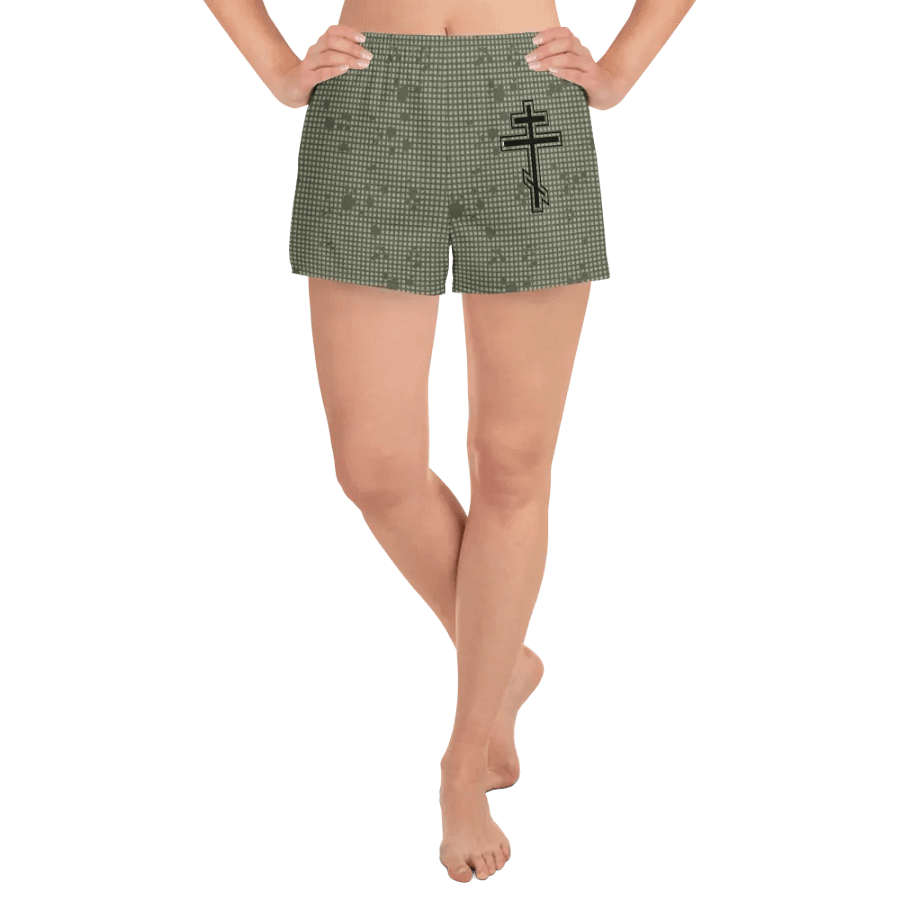 Faithful Camo: Proverb 3:25 Motion Women's Athletic Shorts - Desert Night Camo product image (8)