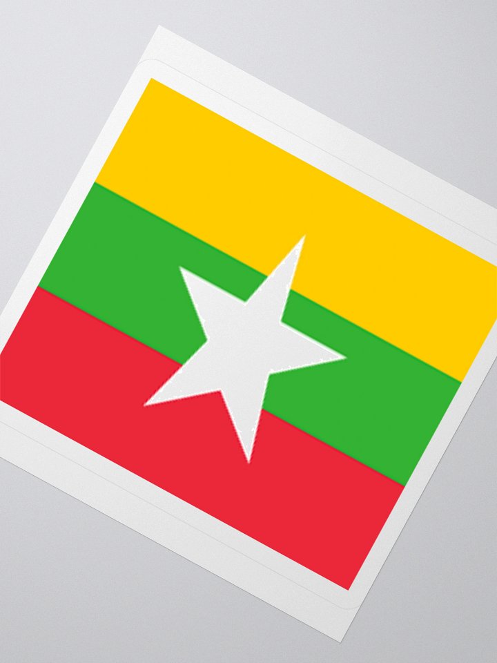 Exclusive Myanmar Flag Kiss-Cut Sticker by TDS Music - Unique Design (3" x 3", 4" x 4", 5.5" x 5.5") product image (6)