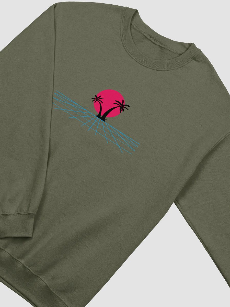 Retro-Futuristic Palm Tree Sunset Crewneck product image (2)
