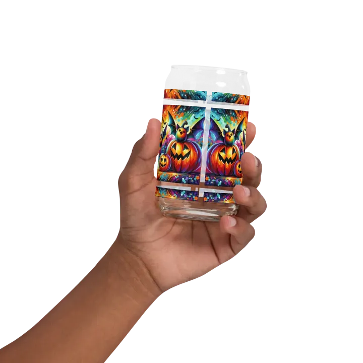 Beautiful Bats & Pumpkins Halloween Themed Glass product image (2)