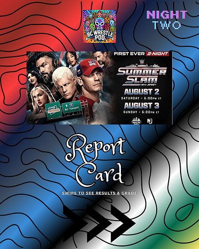 🔥 WWE SummerSlam Night 2 – August 3, 2025 🔥 
📍 New Jersey 
⭐ Grade: B+ ⭐ 

Triple H welcomed us to the final night of SummerS...