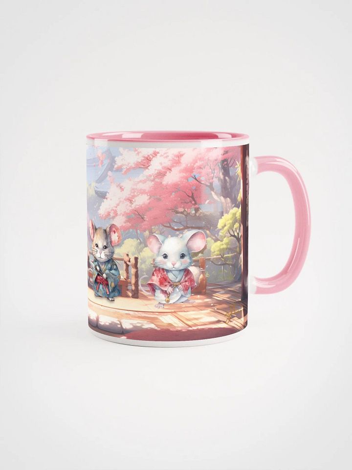 Sakura Snowstorm Mug | Japanese Aesthetic Drinkware | Cherry Blossom Mice Design product image (1)
