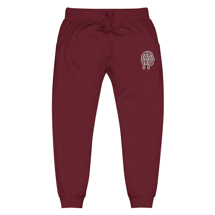 In My Head (maroon bubble design) embroidered fleece joggers product image (8)