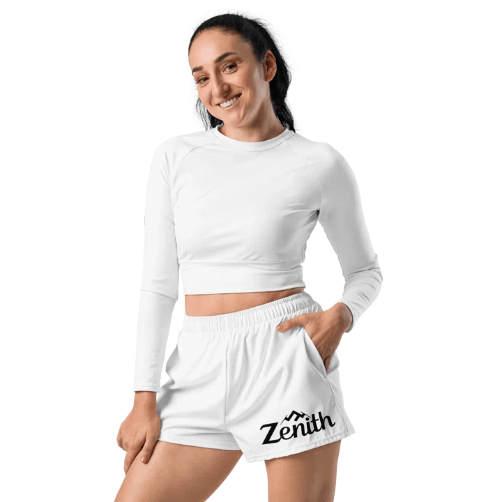 White Zenith Unisex Athletic Shorts product image (1)