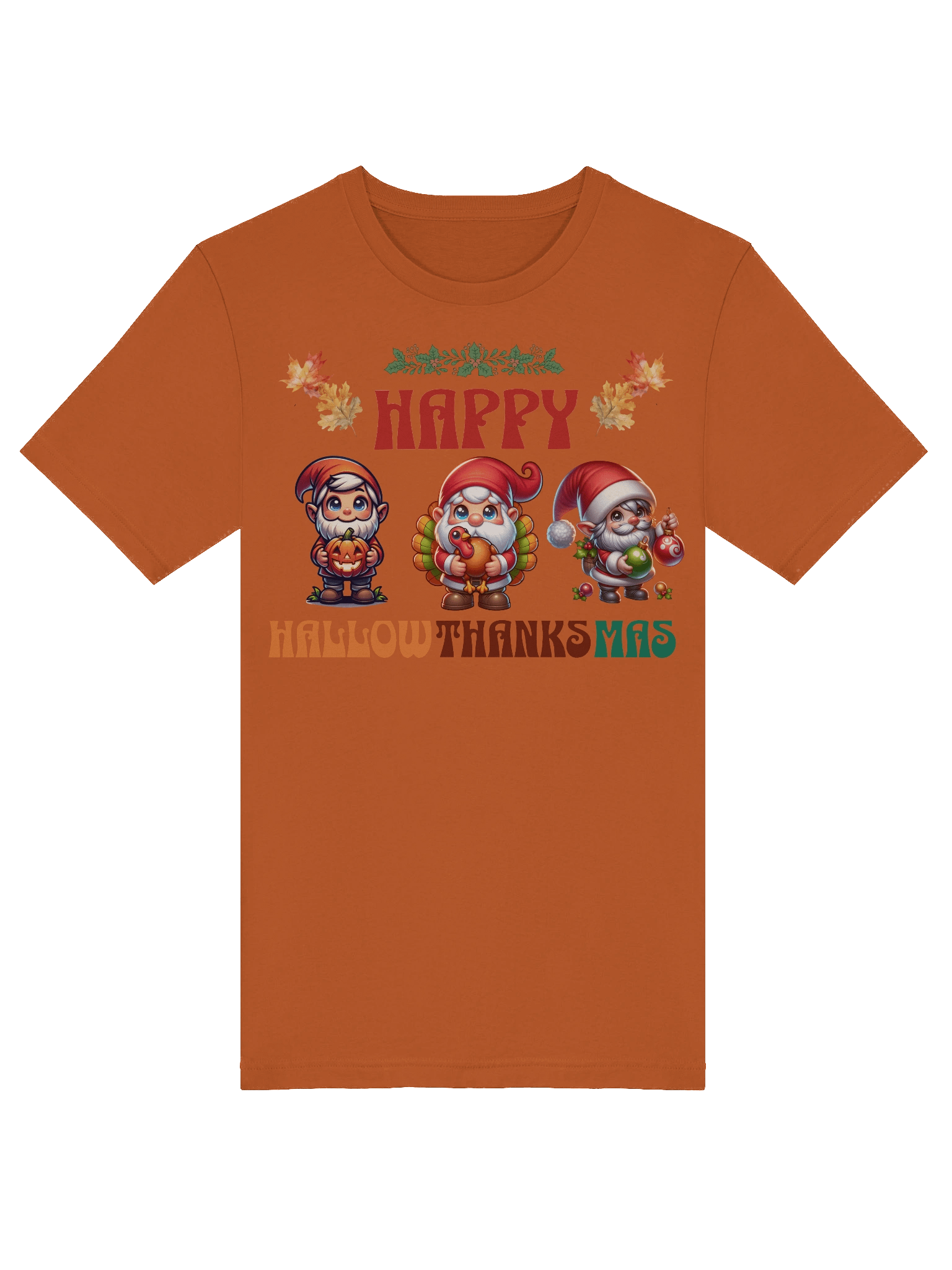 Festive Gnomes Happy HallowThanksMas T-Shirt product image (29)