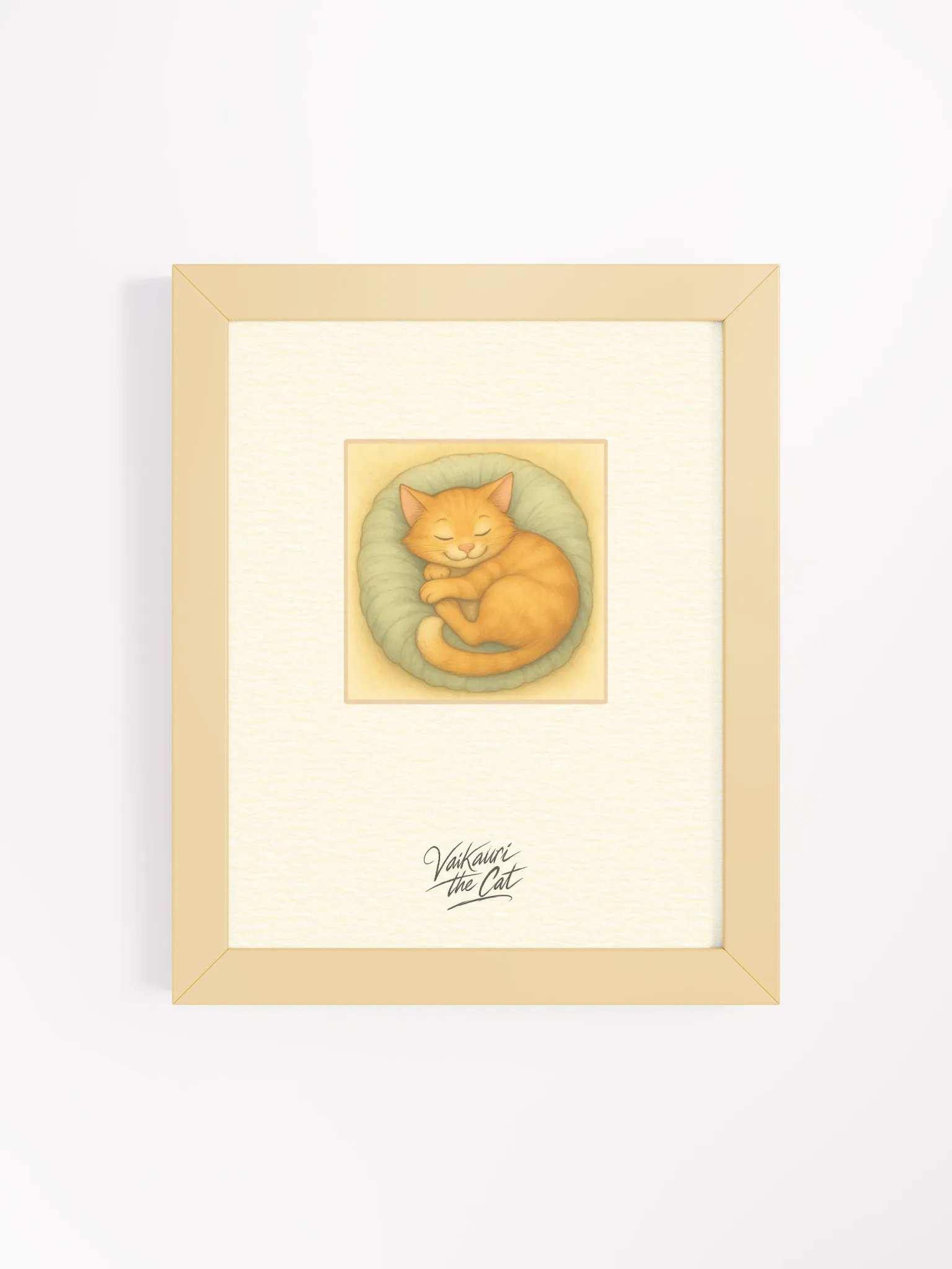 Vaikauri the Cat - Curled up Framed Artprint product image (8)