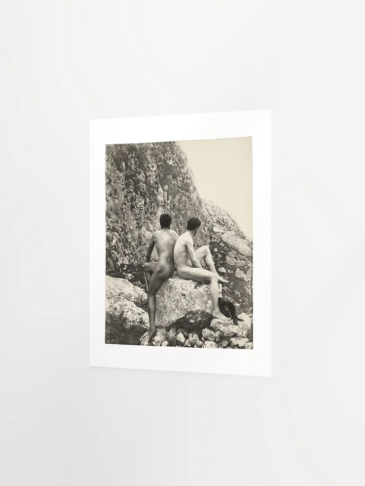 Two Nude Male Youths On Rock By Wilhelm Von Gloeden (c. 1890) - Print product image (2)