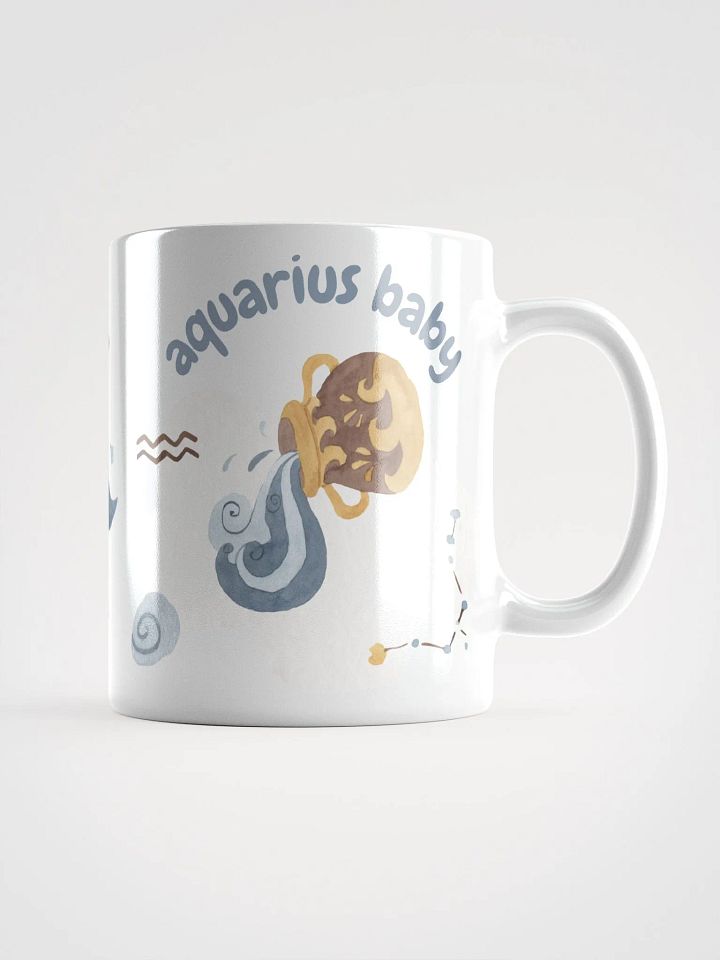 Aquarius Baby January 20 – February 18 WHITE GLOSSY MUG Baby Gift, New Baby Gift, Fun Astrology Gift product image (2)