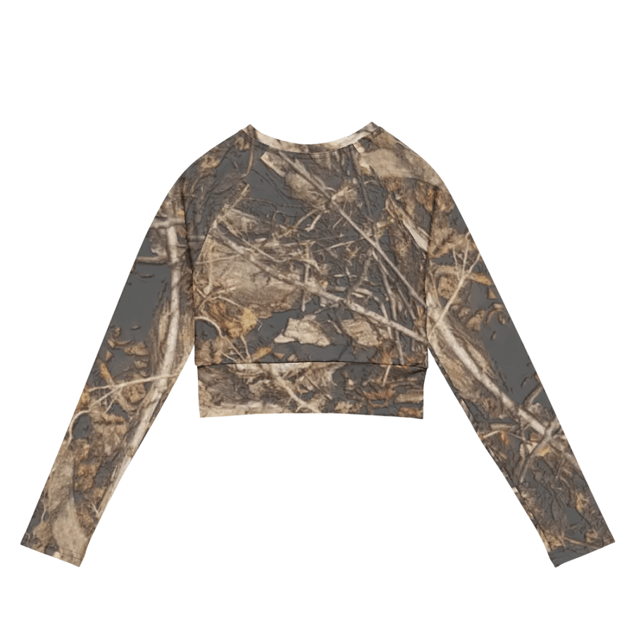 Recycled Long Sleeve Crop Top - Dead Split - It Happennnns Camo product image (7)