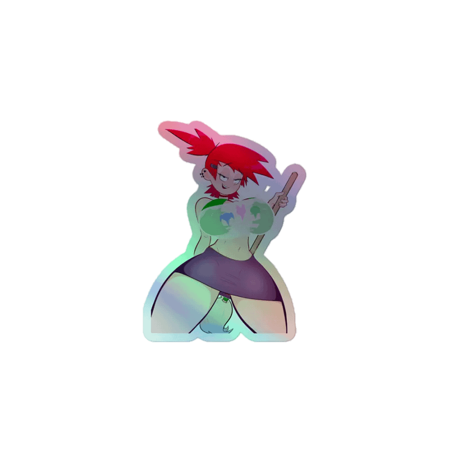 Red Haird Janitor Sticker Holographic product image (1)