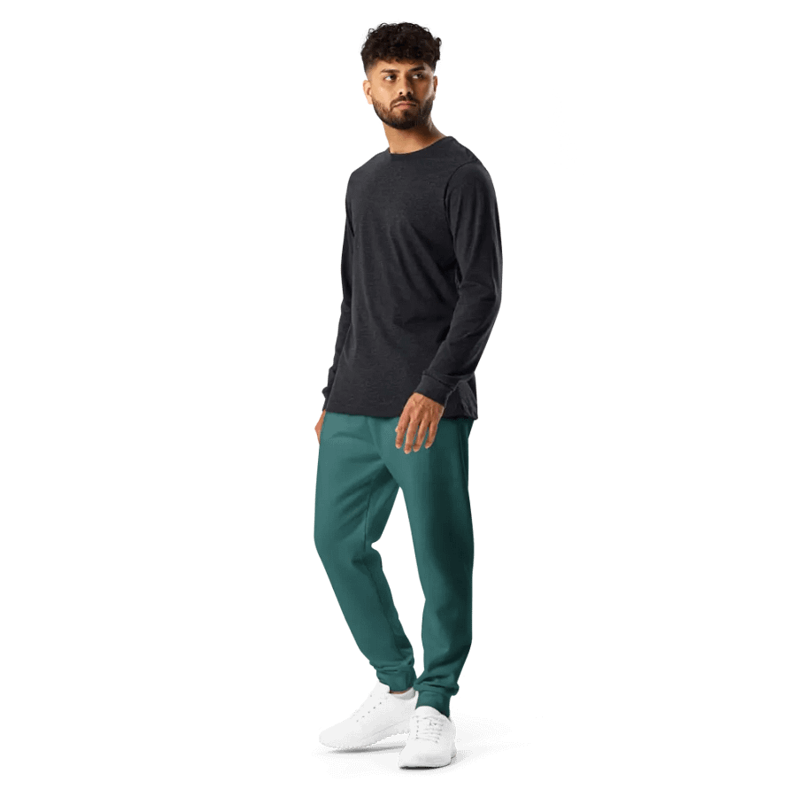 Plain Teal Green Soft Summer Recycled Polyester Premium Men's Joggers by Treasure Pie product image (12)