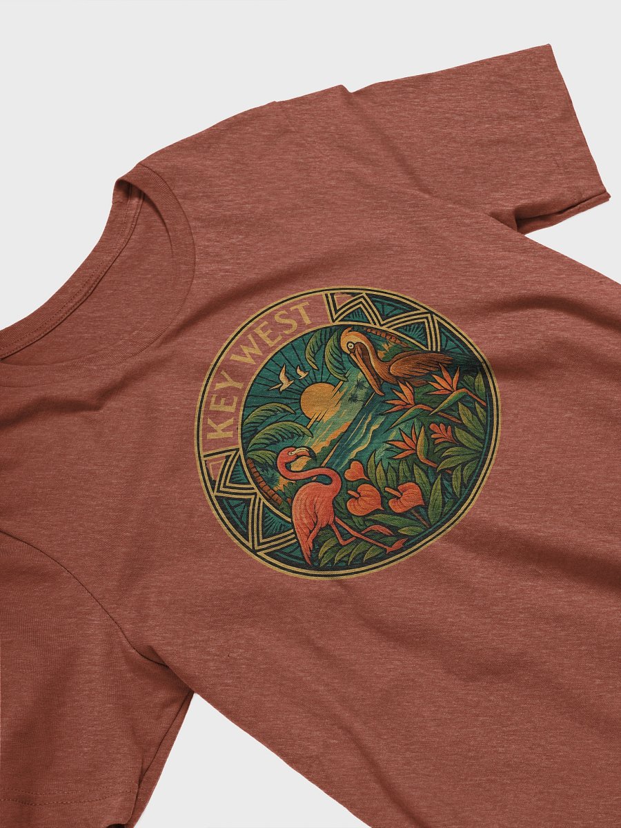 Key West Tropical T-Shirt Ultra Soft Tee with Pelican and Flamingo product image (1)