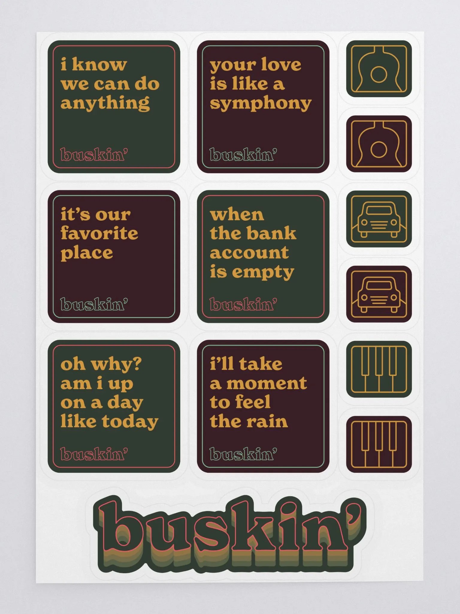 Buskin' Stickers product image (1)