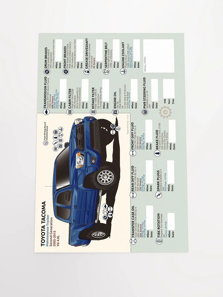 2nd GEN MAINTENANCE TRACKER V1.0 - Blue Ribbon product image (2)