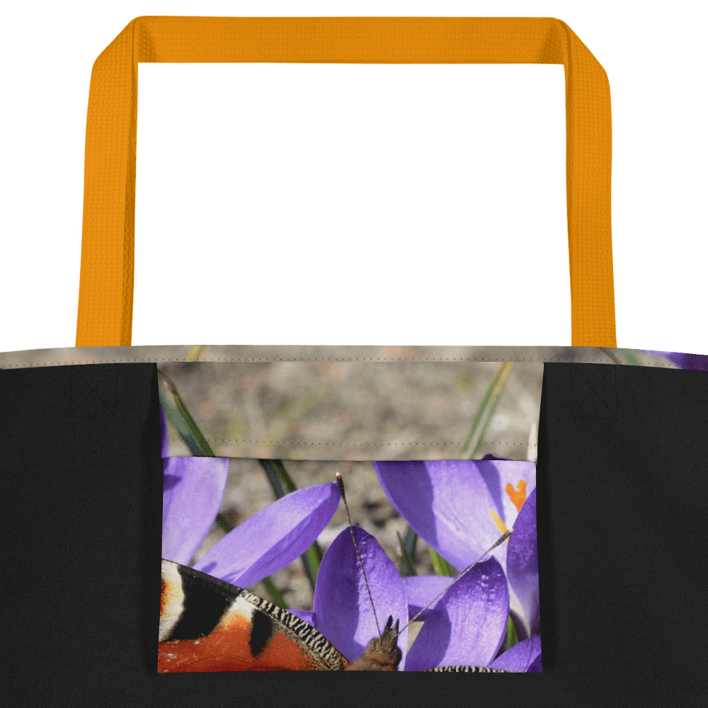 Große Tragetasche - Schmetterling auf Krokusblüten product image (3)