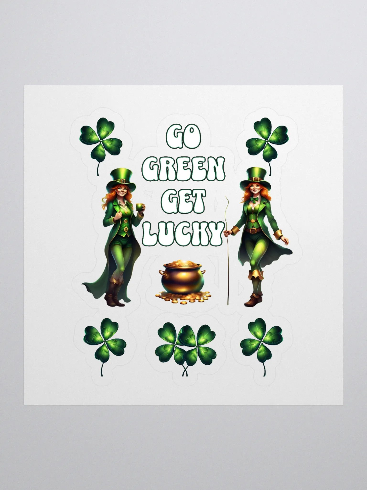Go Green Get Lucky - St. Patrick's Day Sticker product image (1)