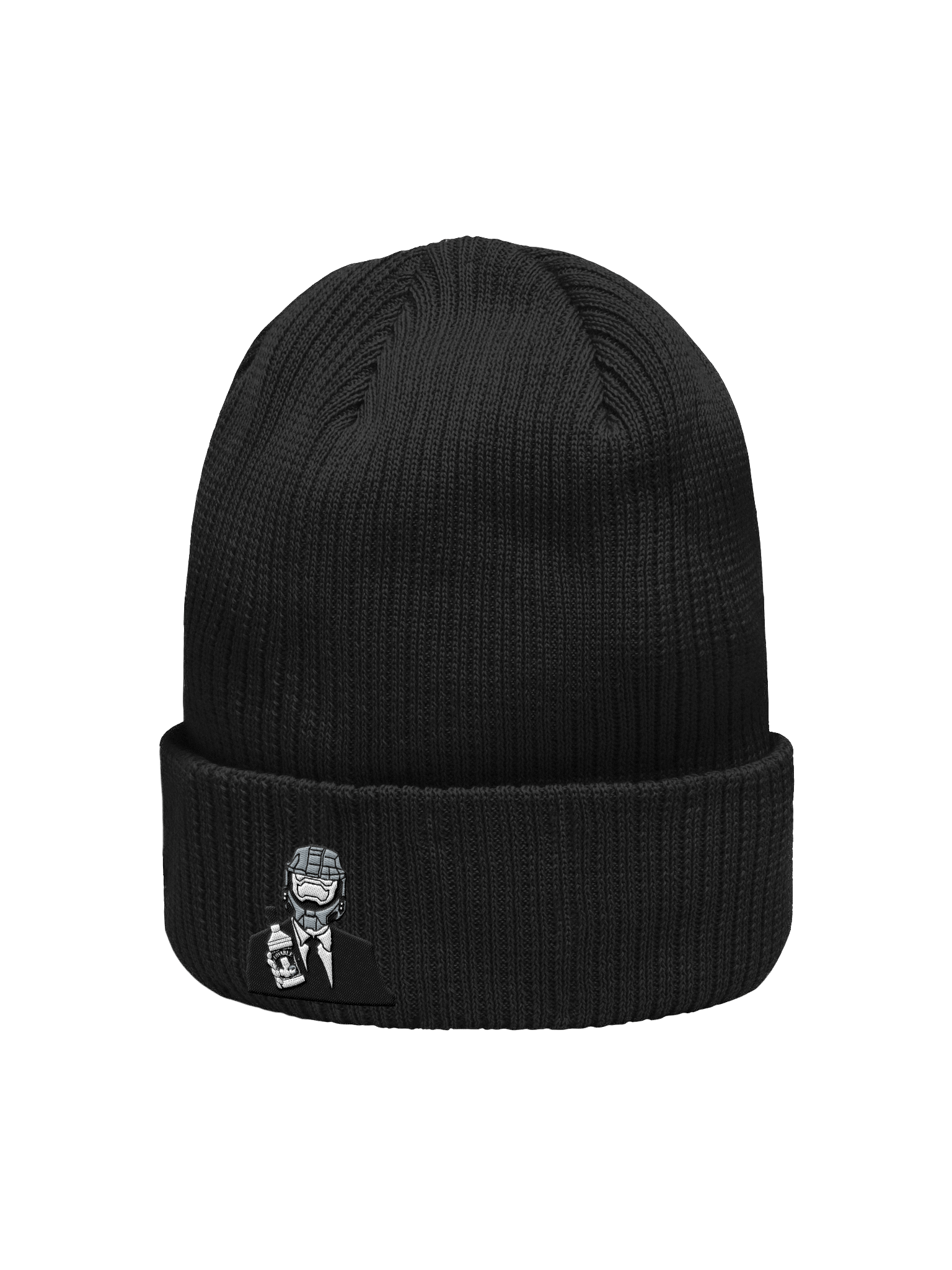 Lovable Classic Black White Ribbed Beanie product image (2)