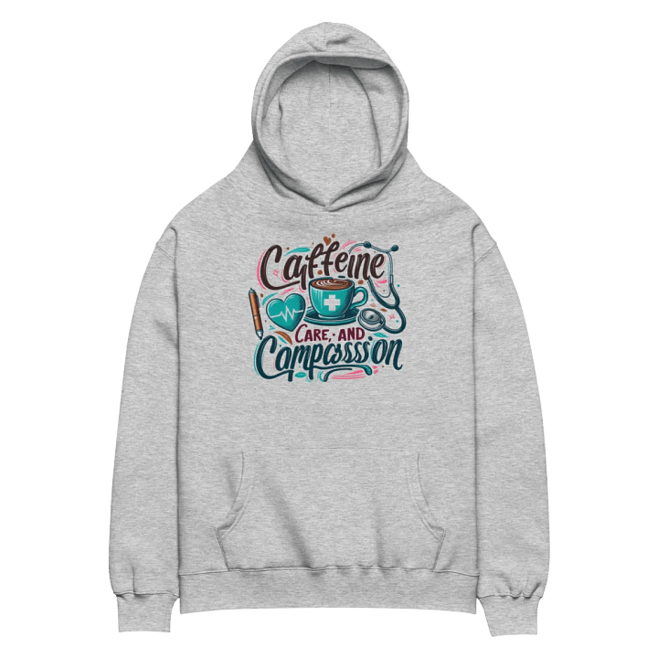 Caffeine, care, and compassion hoodie product image (2)
