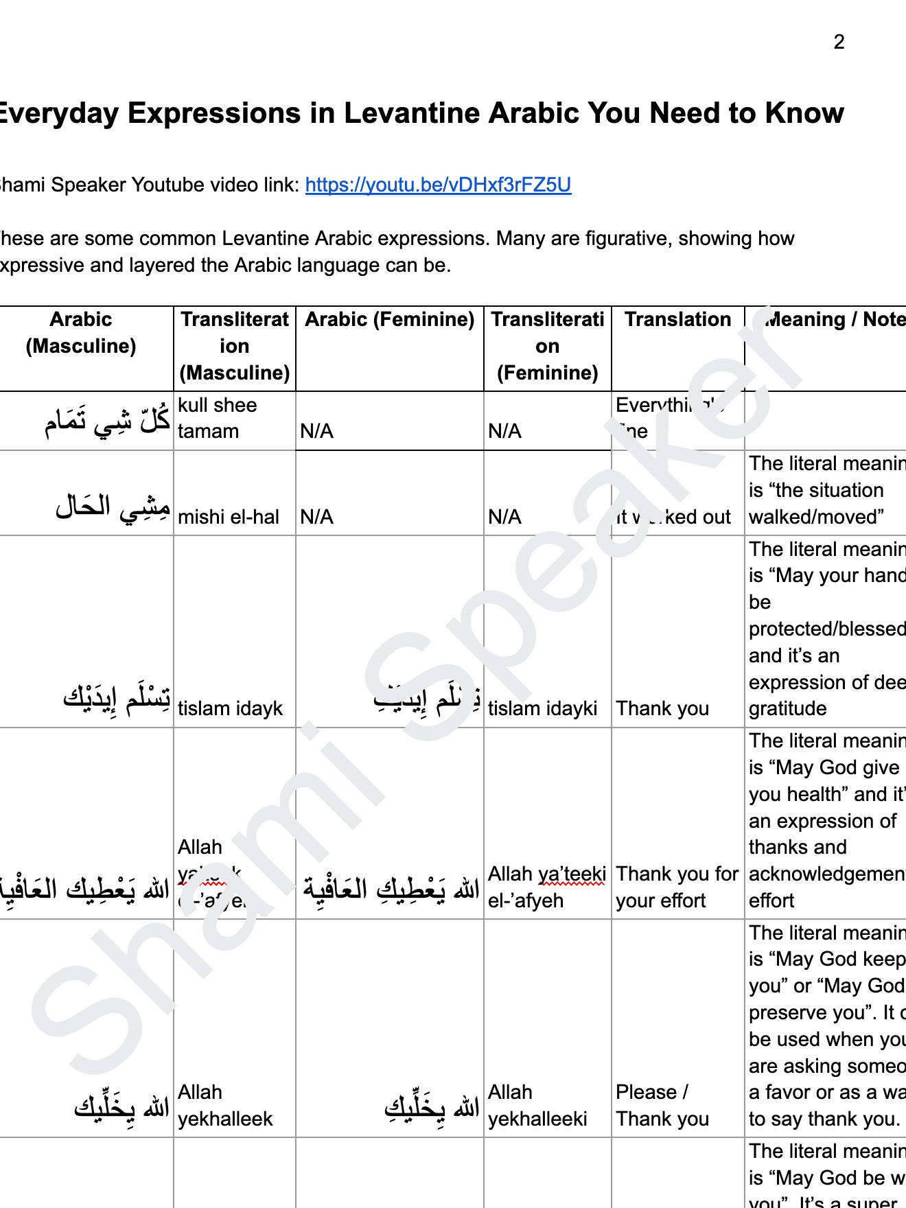 Everyday Expressions in Levantine Arabic You NEED to Know product image (2)