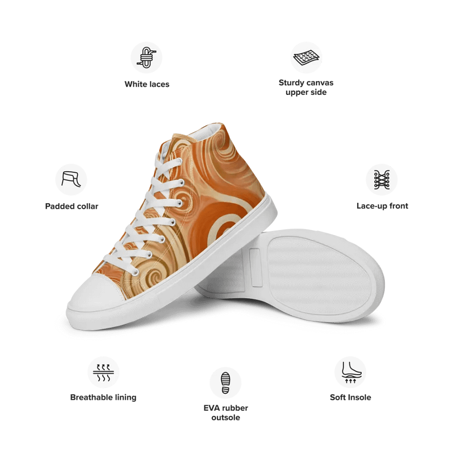 Funky Latte Liquid Tie-Dye Men's High-Top Canvas Shoes product image (11)